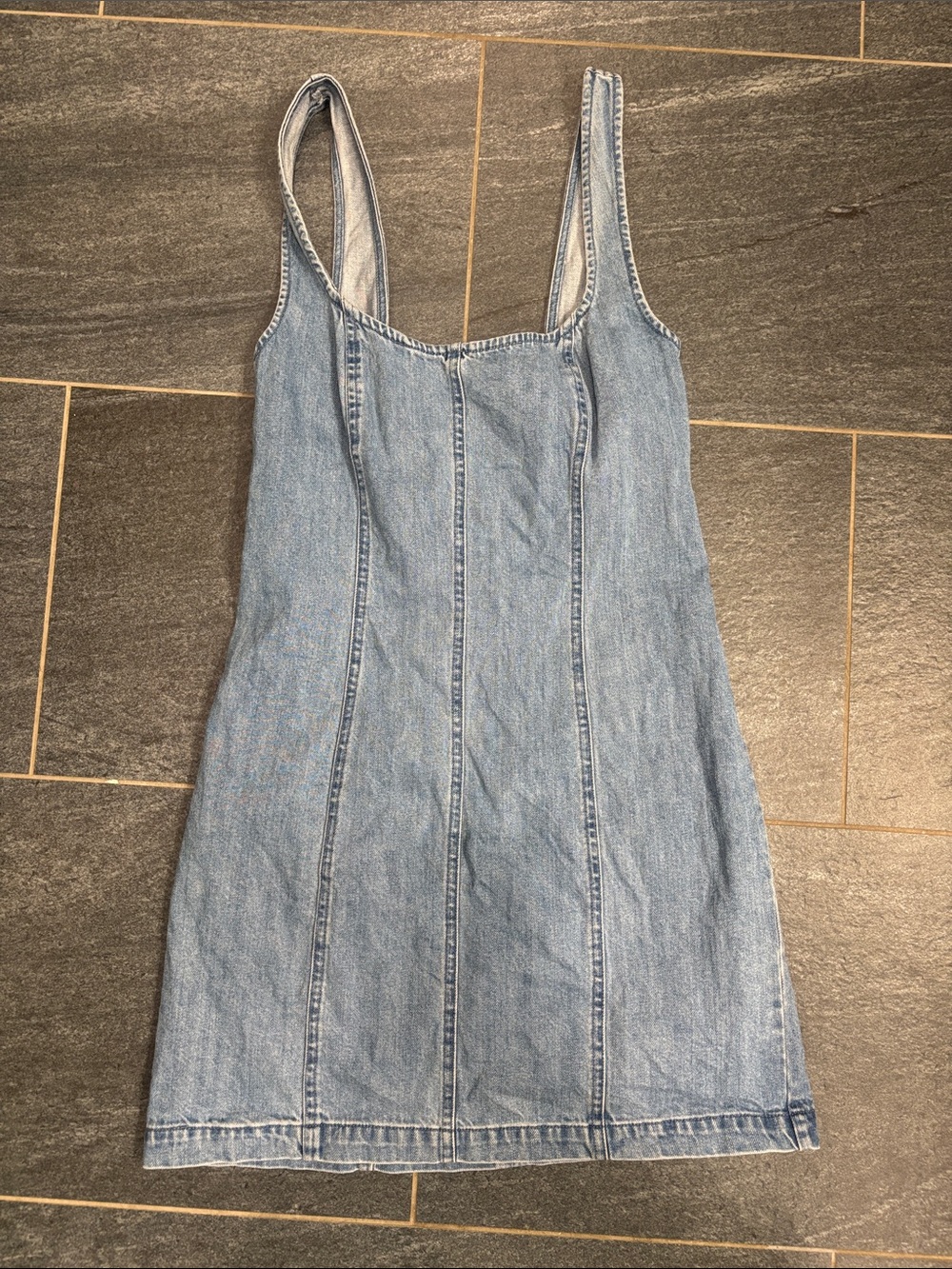 Steph Mini Denim Dress in gloomy blue